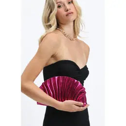 Ariel Pleated Metallic Crossbody