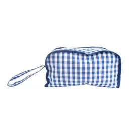 Blue Gingham Cosmetic Bag