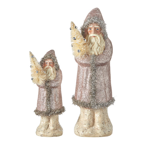 Santas Holding Tree - Set of 2