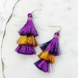 Tinsel Tiered Tassel Earrings