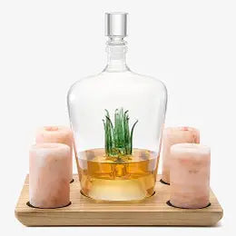 Tequila Decanter with 4 Salt Shot Glasses
