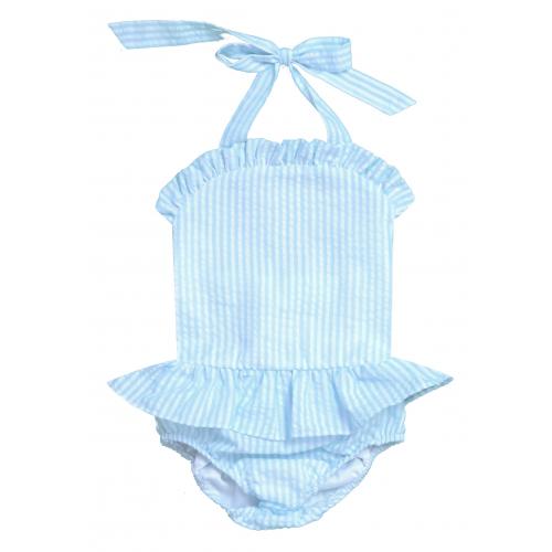 Seersucker One Piece Swimsuit