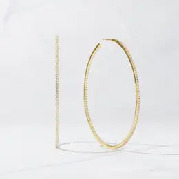 Rose Gold Pave In & Out Hoops