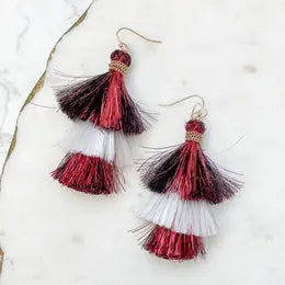 Tinsel Tiered Tassel Earrings