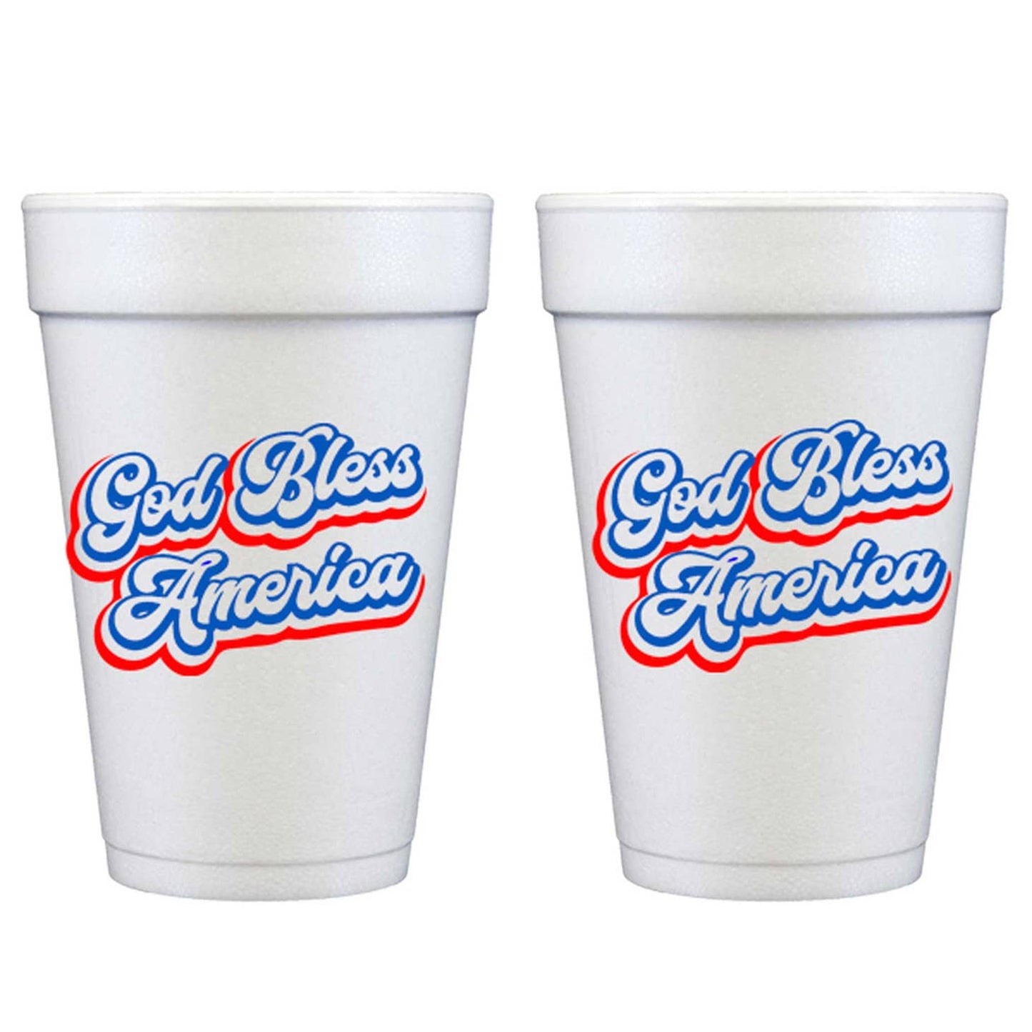 God Bless America Foam Cups, 10ct