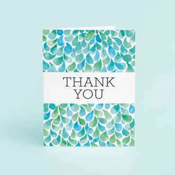 Thank You Aqua Drops Stationary