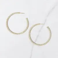 Pave Hoop Earrings