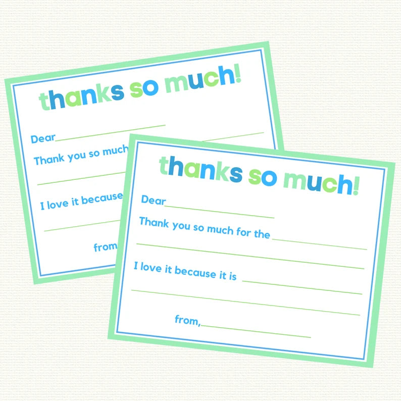 Thanks So Much Cards Blue/Green
