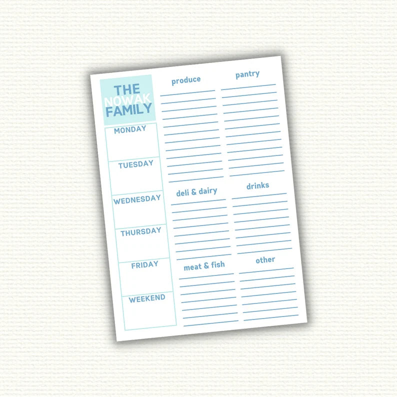 Grocery List Notepad
