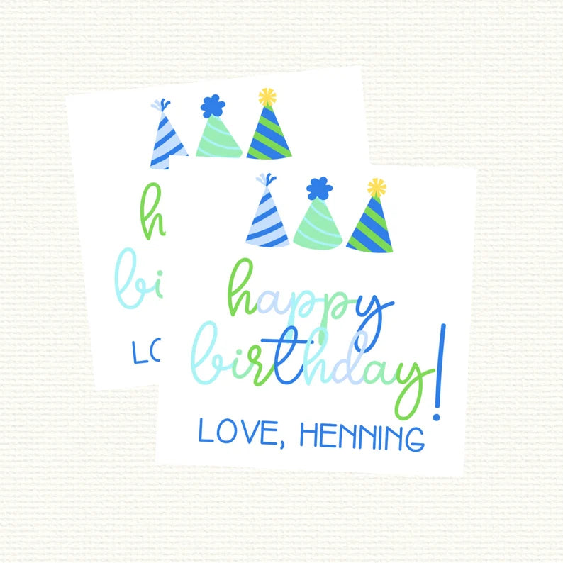 Birthday Hat Gift Tags