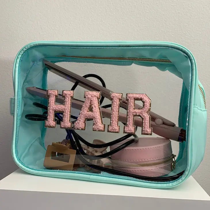 Clear HAIR XL Varsity Pouch Mint