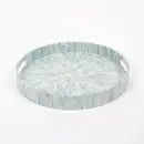 Blue Mother of Pear Round Tray