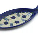 Polish Pottery Fish Shaped Platter Field of Blue Theme