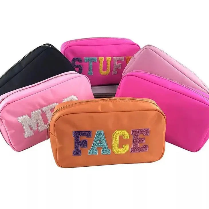 Nylon Custom Varsity Cosmetic Bags (LG)