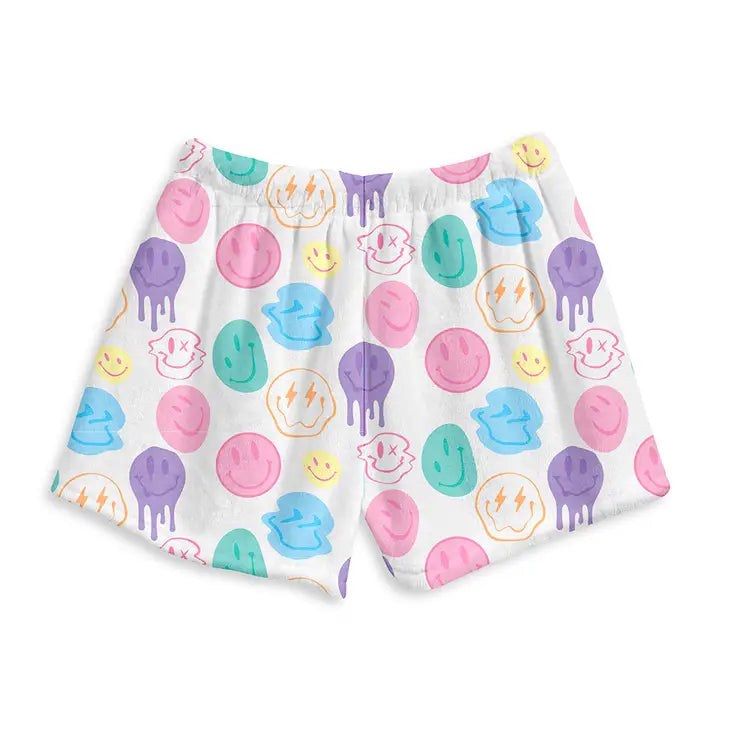 Happy Face Fuzzy Lounge Shorts