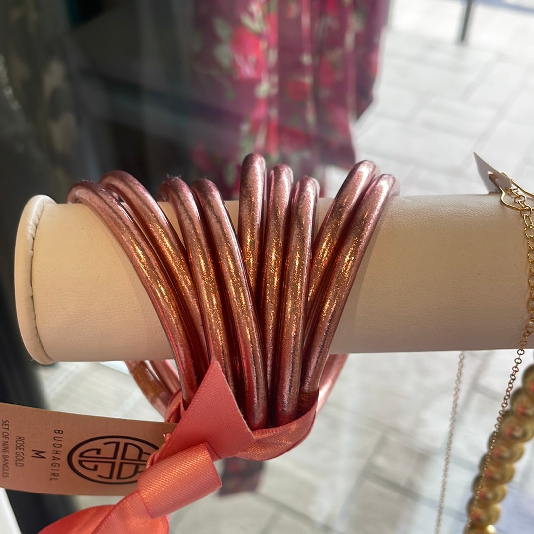 Silver Buddha Girl Bracelets- Set of 9