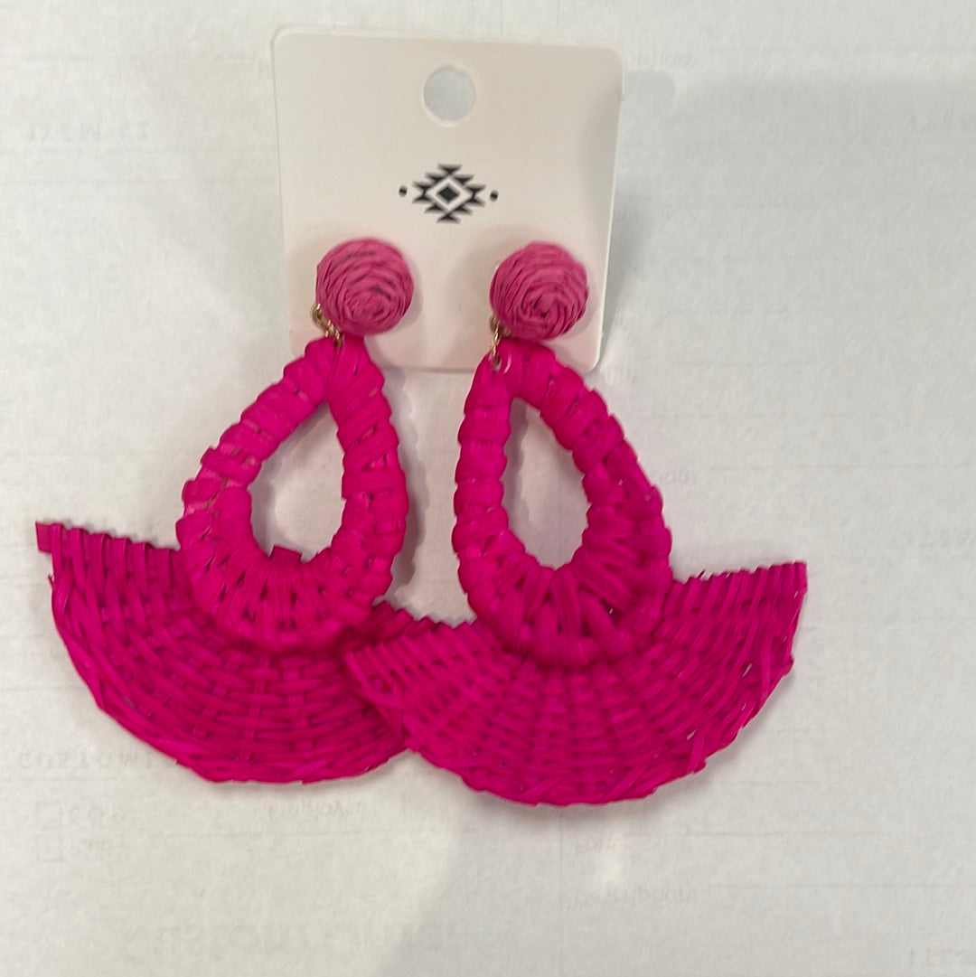 Rattan Fan Earrings