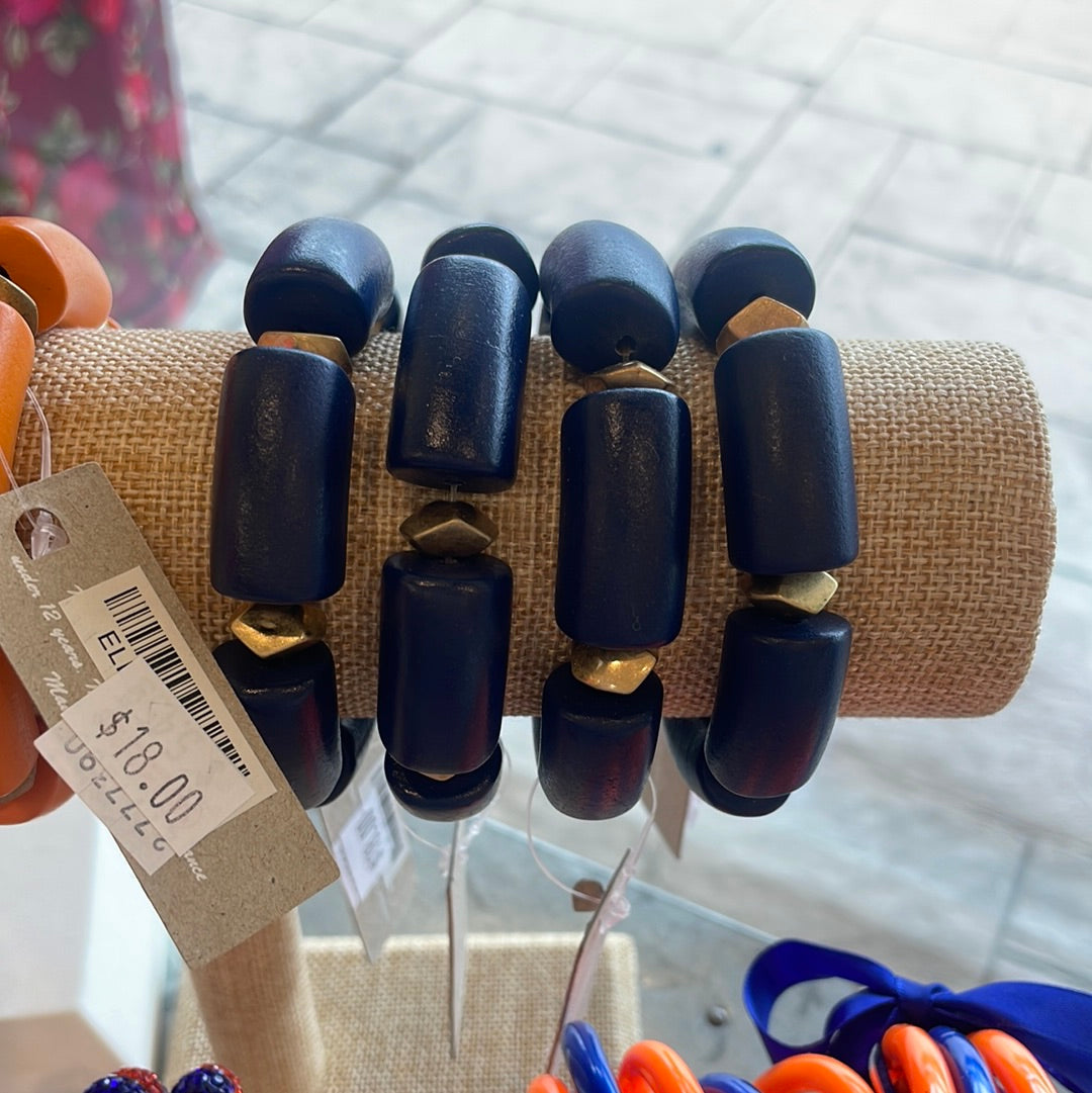 Blue Wood Bracelet