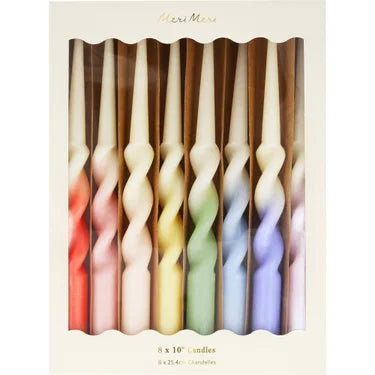Rainbow Twisted Dipped Candles