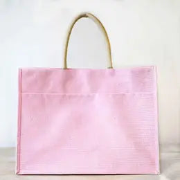 Jute Pocket Tote with Monogram