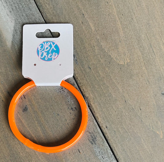 Bright Orange and Silver Silicone Bracelet