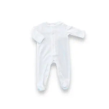 Picot Trimmed Footie, White