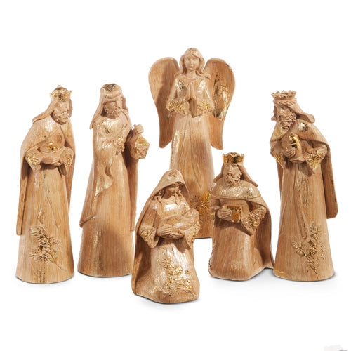 Gold Leaf Nativity Set