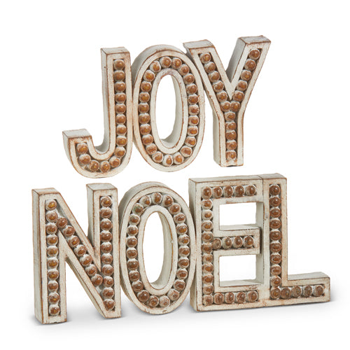 Beaded Joy and Noel Words