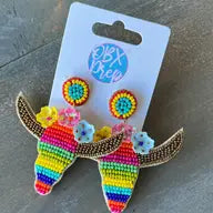 Serape Longhorn Earrings