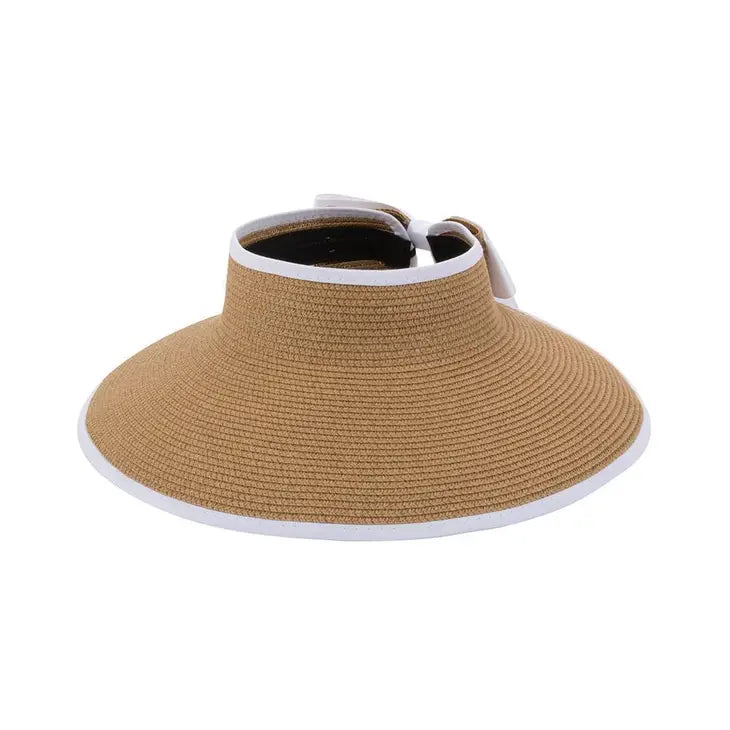 Straw Ribbon Sun Visors