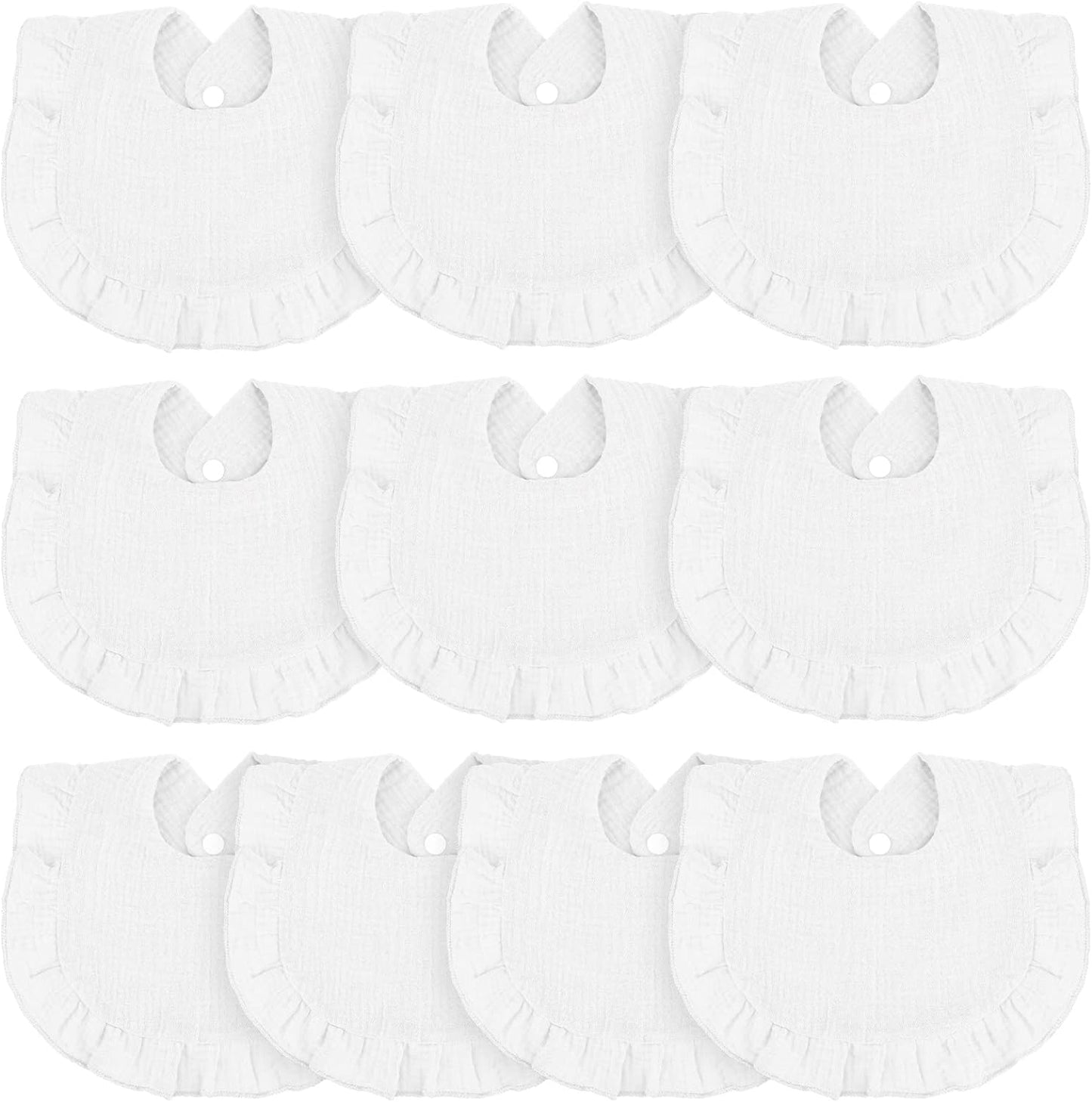 Muslin Ruffle Baby Bib with Monogram