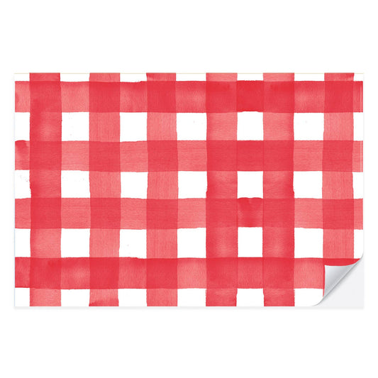 Red Gingham Placemat Pad, 25 Sheets