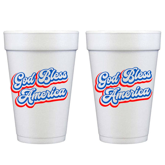 God Bless America Foam Cups, 10ct