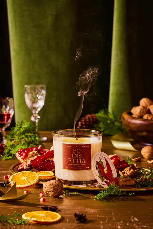 Poinsettia Candle