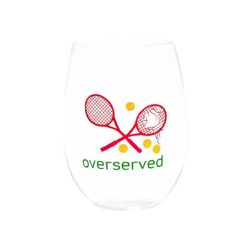 Stemless "Overserved" Wine Glasses- Set of 4