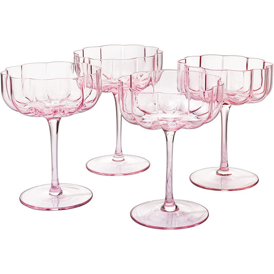 Flower Champagne Coups - Set of 4
