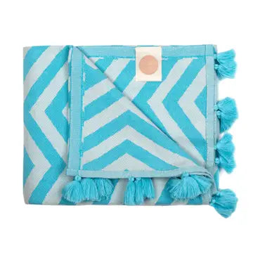 Turquoise Geometric Turkish Towel