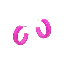 Pink Metallic Hoop Earrings