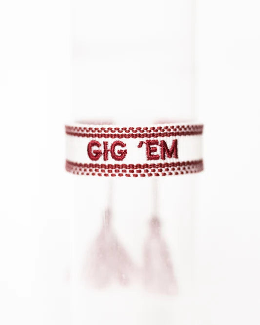 Gig 'em Tassel Bracelet