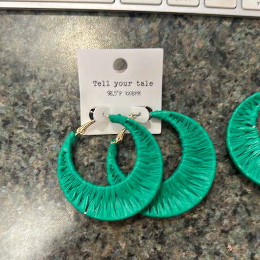 Green Rattan Hoops