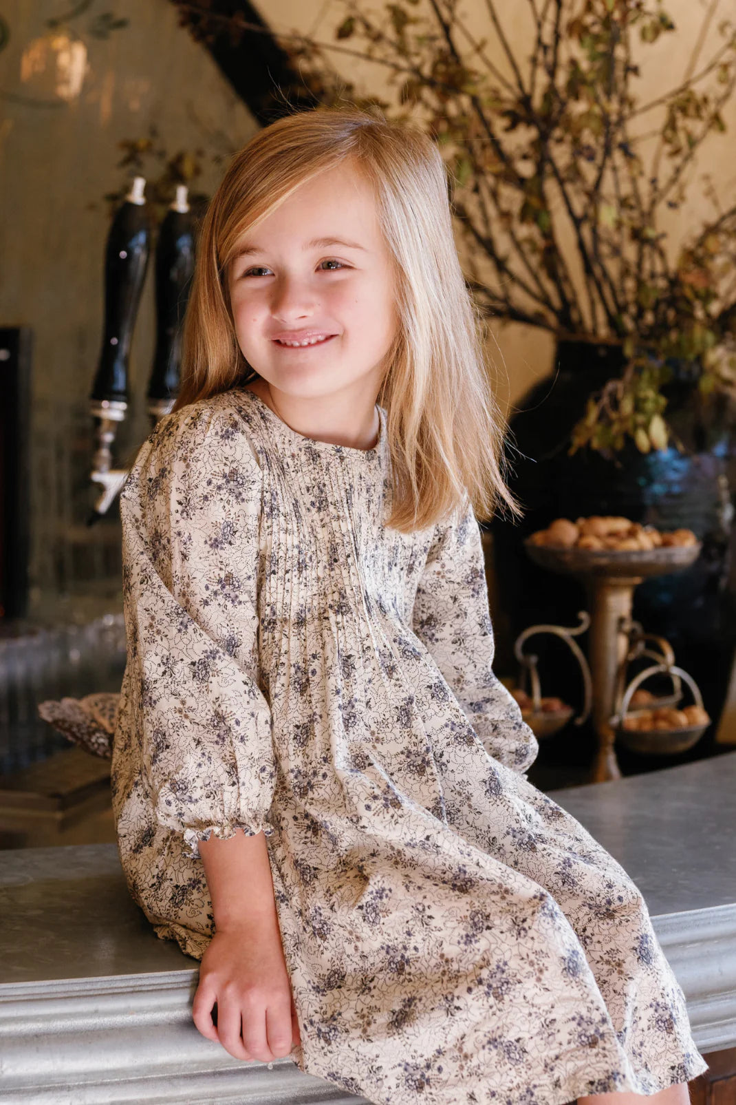 Charlotte Dress in Grey Gardens