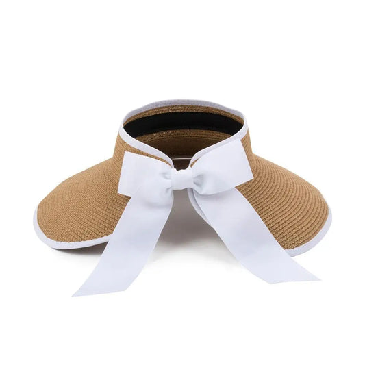Custom Straw Ribbon Visor with Monogram