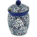 Polish Pottery Jar with Opening 4" Black and White Theme