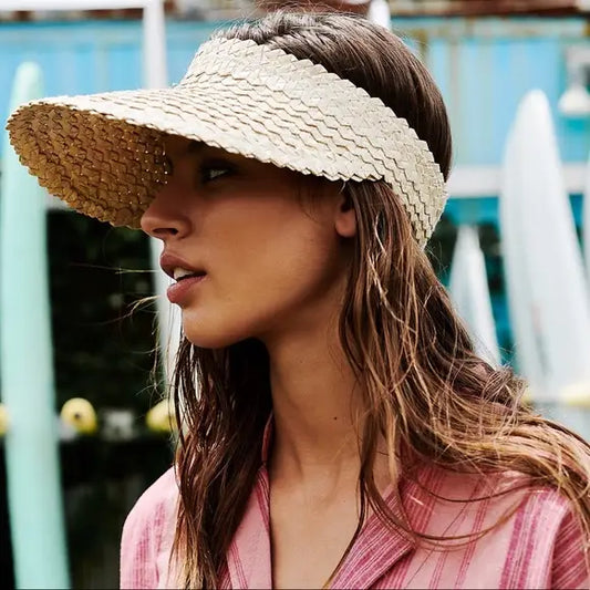 Bali Harvest Straw Visor White