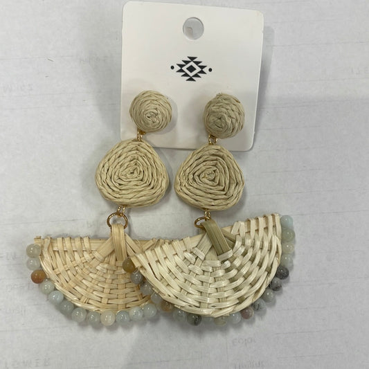 Rattan Fan Bead Earrings
